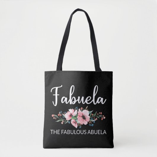 Fabuela Definition I - Fabulous Abuela Flowery Tote Bag (Voorkant)