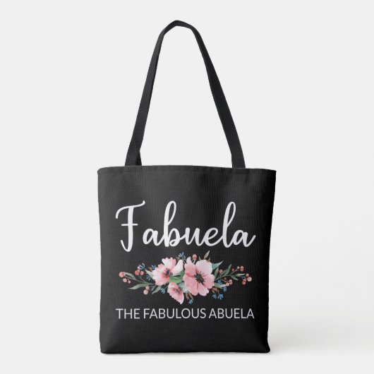 Fabuela Definition I - Fabulous Abuela Flowery Tote Bag (Achterkant)