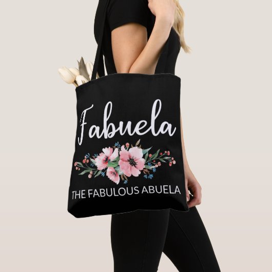 Fabuela Definition I - Fabulous Abuela Flowery Tote Bag (Dichtbij)