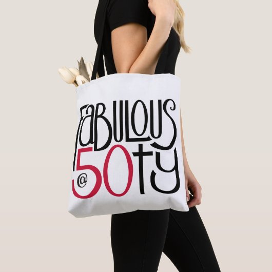 Fabulair bij 50 rode All-Over Canvas tas (Dichtbij)