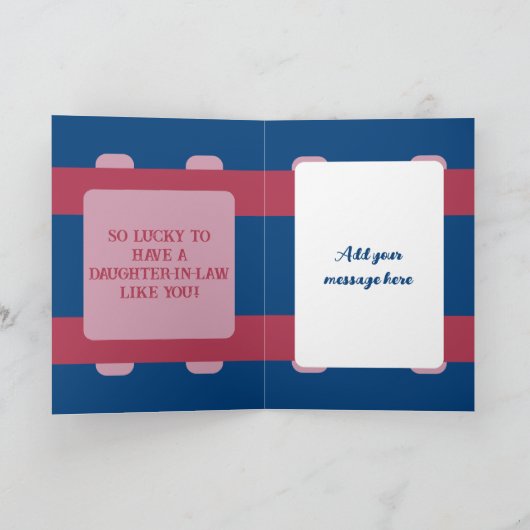 Fabulair dochter in rechte, foto blauwe roze kaart (Binnen)