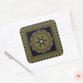 Fabulair fractaal patroon mandala vierkante sticker (Envelop)