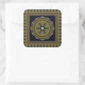 Fabulair fractaal patroon mandala vierkante sticker (Tas)