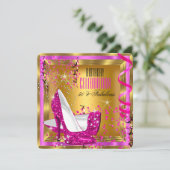 Fabulair glitter roze gouddag 2 kaart (Staand voorkant)