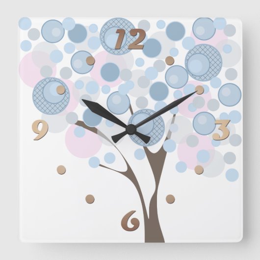 Fabulair, hout, vierkante klok (Voorkant)