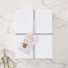 Fabulair kerstrendierroze goud cadeaulabel