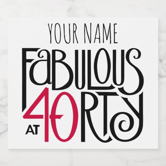 Fabulair met 40 rood bier etiket (Enkel label)