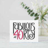 Fabulair met 40 rood briefkaart (Staand voorkant)