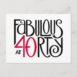 Fabulair met 40 rood briefkaart