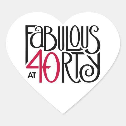 Fabulair met 40 rood hart sticker (Voorkant)