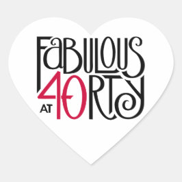 Fabulair met 40 rood hart sticker