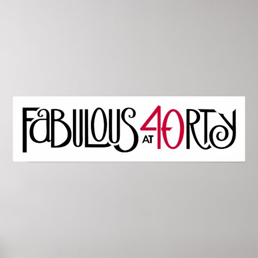 Fabulair met 40 rood poster (Voorkant)