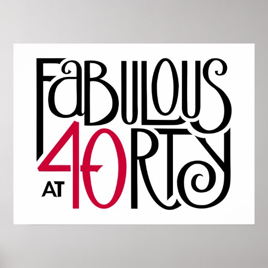 Fabulair met 40 rood poster (Voorkant)