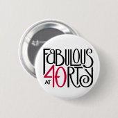 Fabulair met 40 rood ronde button 5,7 cm (Voorkant /achterkant)