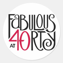 Fabulair met 40 rood ronde sticker