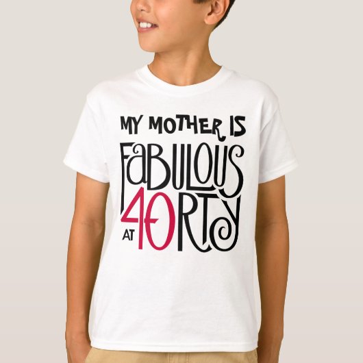 Fabulair met 40 rood t-shirt (Voorkant)