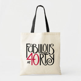 Fabulair met 40 rood tote bag