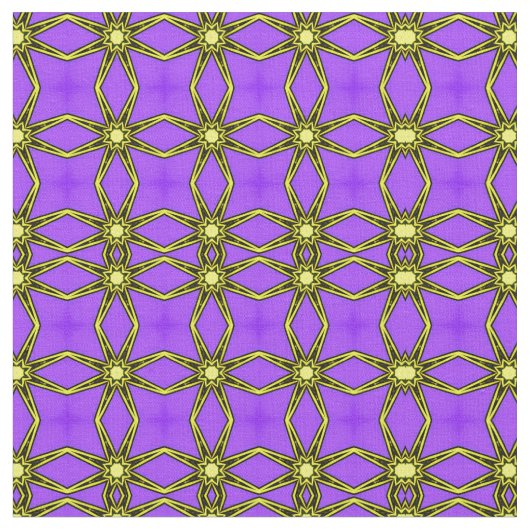 Fabulair paars en geel patroon stof (Close Up)