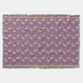 Fabulair  roze flamingo Waterverf Patroon Deken