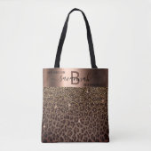 Fabulair verjaardagspatroon bruin zwart tote bag (Voorkant)