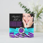 Fabulair Zebra Paars Blauwgroen Zwarte Zeedag Kaart (Staand voorkant)