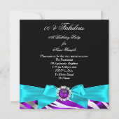 Fabulair Zebra Paars Blauwgroen Zwarte Zeedag Kaart (Achterkant)