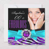 Fabulair Zebra Paars Blauwgroen Zwarte Zeedag Kaart (Voorkant)