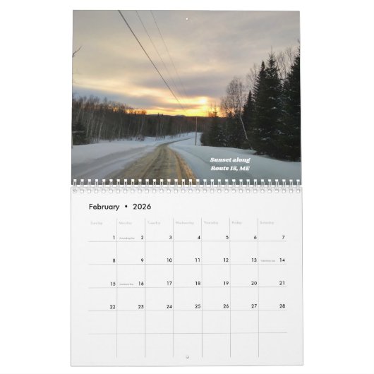 Fabulair Zonsondergangen wandkalender Kalender (Feb 2026)