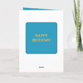 Fabulaire dochterfoto genaamd blauwe gele verjaard kaart (Achterkant)