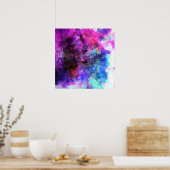 Fabulaire Paarse Waterverf Abstract Poster (Keuken)