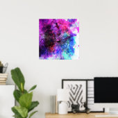Fabulaire Paarse Waterverf Abstract Poster (Thuiskantoor)