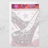 Fabulaire roze roze Paarse hoge-heelsterren met gl Briefpapier (Voorkant / Achterkant)