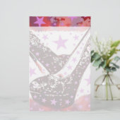 Fabulaire roze roze Paarse hoge-heelsterren met gl Briefpapier (Staand voorkant)