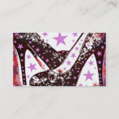 Fabulaire roze roze Paarse hoge-heelsterren met gl Visitekaartje (Achterkant)