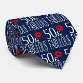 Fabulaire vijftig rode lippen stropdas (Opgerold)