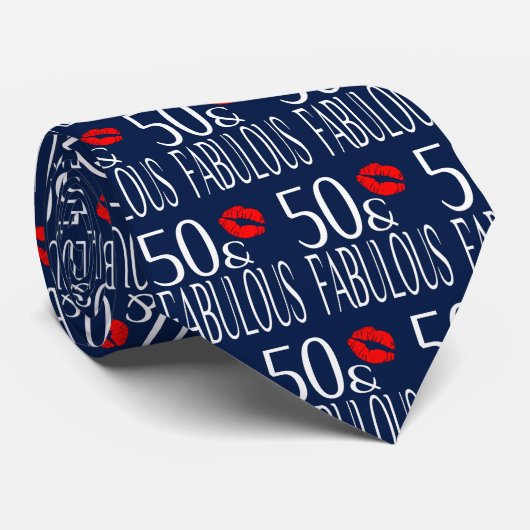 Fabulaire vijftig rode lippen stropdas (Opgerold)