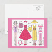 Fabulaire vijvers: Briefkaart Marilyn Paper Doll (Voorkant / Achterkant)
