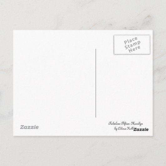 Fabulaire vijvers: Briefkaart Marilyn Paper Doll (Achterkant)