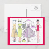 Fabulaire vijvers: Briefkaart poly Paper Doll (Voorkant / Achterkant)
