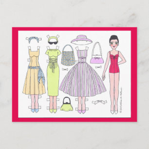 Fabulaire vijvers: Briefkaart poly Paper Doll