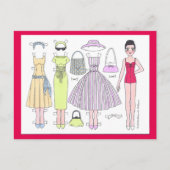 Fabulaire vijvers: Briefkaart poly Paper Doll (Voorkant)