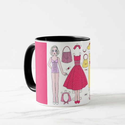 Fabulaire vijvers: Marilyn Paper Doll Art Mok (Voorkant links)