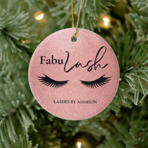 FabuLash Persoonlijke bedrijfsnaam Holiday Keramisch Ornament