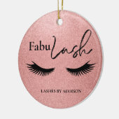 FabuLash Persoonlijke bedrijfsnaam Holiday Keramisch Ornament (Links)
