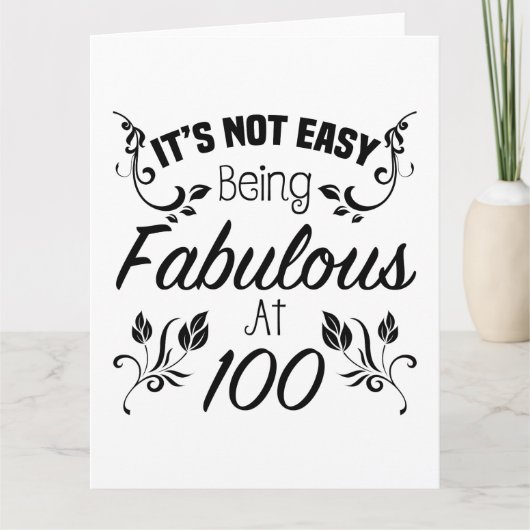 Fabulous 100th Birthday Kaart (Voorkant)