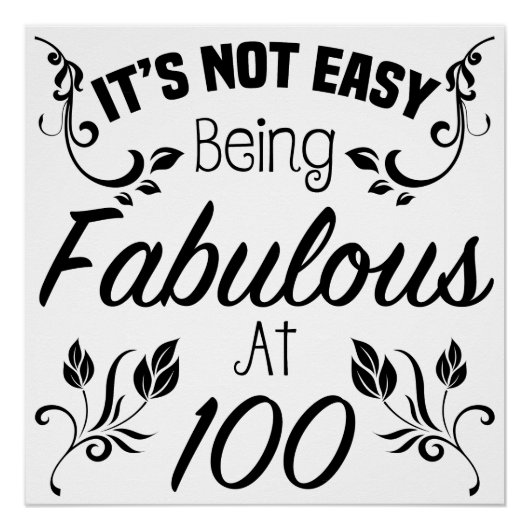Fabulous 100th Birthday Poster (Voorkant)