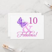 Fabulous 10th Birthday Kaart (Voorkant / Achterkant in situ)