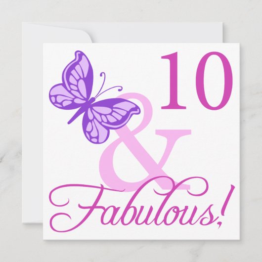 Fabulous 10th Birthday Kaart (Voorkant)