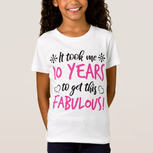 Fabulous 10th Birthday T-shirt (Voorkant)