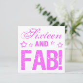 Fabulous 16th Birthday Kaart (Staand voorkant)